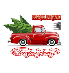 Farm Fresh Christmas Trees Retro Poster