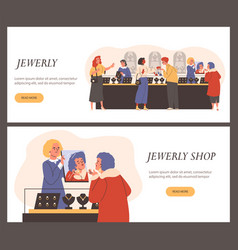 Jewelry Shop Horizontal Templates Cartoon