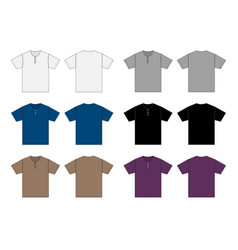 Short-sleeve Shirt Henry Neck Template