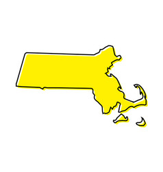 Simple Outline Map Of Massachusetts Is A State