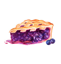 Watercolor Isolated Of Blueberry Pie