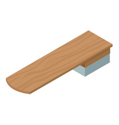 Wood Diving Board Icon Isometric Style