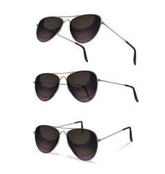 Aviator Sunglasses Realistic Set