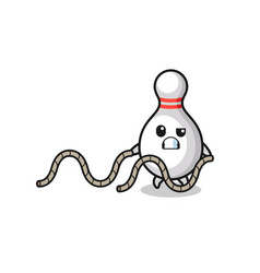 Bowling Pin Doing Battle Rope Workout