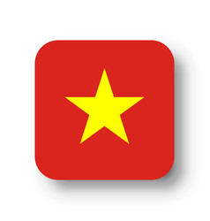 Rounded Square Flag Of Vietnam