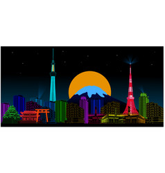 Tokyo City Night Skyline