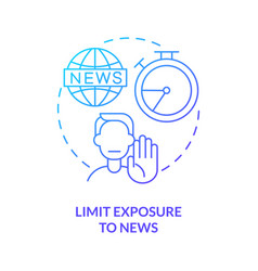 Limit Exposure To News Blue Gradient Concept Icon