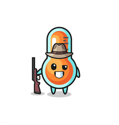 Thermometer Hunter Mascot Holding A Gun