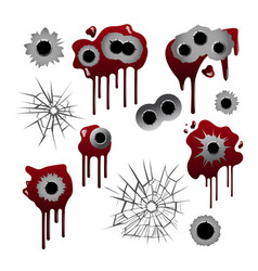 Bullet Holes On White Background Cartoon