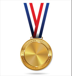 Realistic gold medal for first place background Vector Image