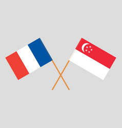 Singaporean And French Flags