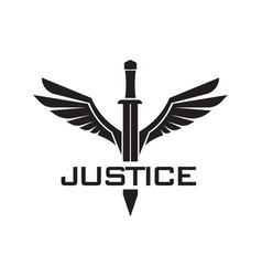 Justice Sword Wings Logo Icon Design Template