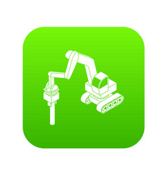 Medium Drill Truck Icon Green