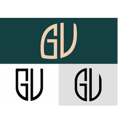 Creative Initial Letters Gu Logo Designs Bundle