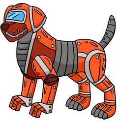 Robot Dog Cartoon Colored Clipart