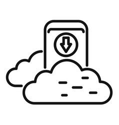 Smartphone Data Cloud Icon Outline Backup