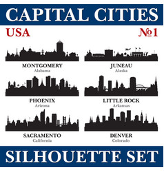 Capital Cities Silhouette Set Usa Part 1