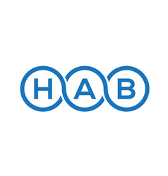 Hab Letter Logo Design On White Background