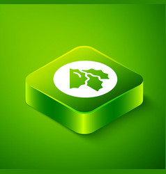 Isometric Dumpling Icon Isolated On Green