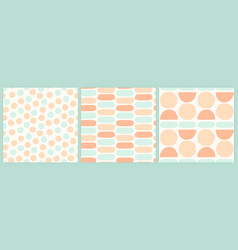 Abstract Shapes Seamless Pattern Set In A Muted