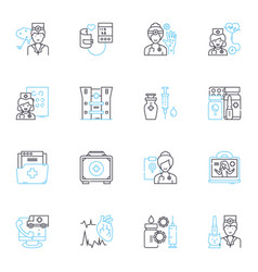 Infirmary Linear Icons Set Illness Injury Care