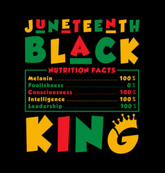 Juneteenth Black King Nutritional Facts Design