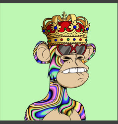 Crowned Bored Ape Nft Character Art