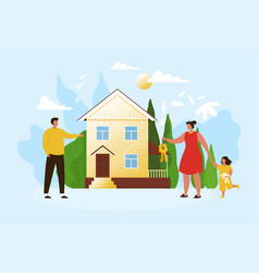 Family And House Construction Real Estate Agents