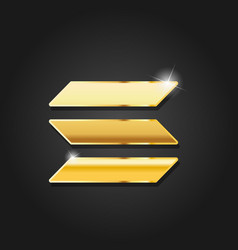 Golden Shiny Solana Icon Badge Symbol