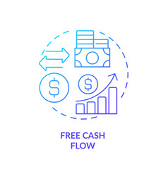 Thin Line Simple Gradient Free Cash Flow Icon