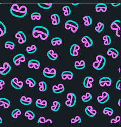 Line Eye Sleep Mask Icon Isolated Seamless Pattern