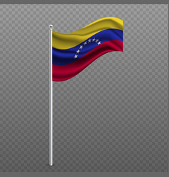 Venezuela Waving Flag On Metal Pole