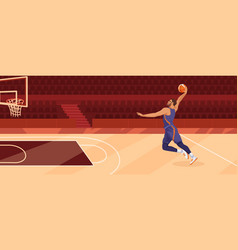 A Basketball Player Shooting A Ball On A Stylized