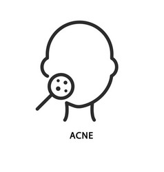 Acne On The Face Flat Line Icon