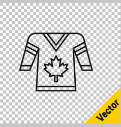 Black Line Hockey Jersey Icon Isolated