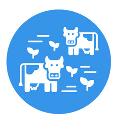 Cow On A Pasture Glyph Icon