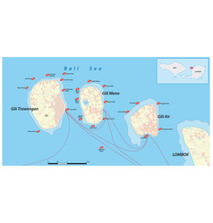 Detailed Map Of The Gili Archipelago Indonesia