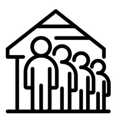 Group Social House Icon Outline People