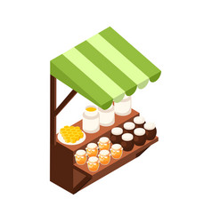 Honey Stall Isometric Composition