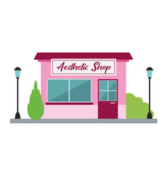 Isolated Front View Aesthetic Shop Building