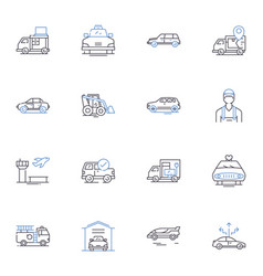 Commuting Line Icons Collection Traffic