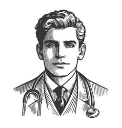 Confident Doctor With Stethoscope Portrait