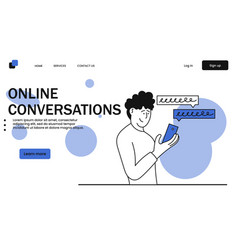 Online Conversations And Man Chatting On Mobile