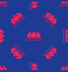 Red Dumpling Icon Isolated Seamless Pattern