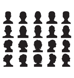 Silhouettes Of Of Male And Female Heads