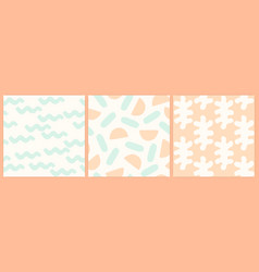 Abstract Shapes Seamless Pattern Set In A Muted