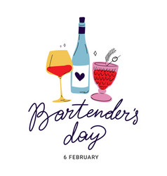 Hand Lettering World Bartender Day Wine