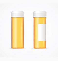 Realistic Detailed 3d Orange Pills Bottle Empty