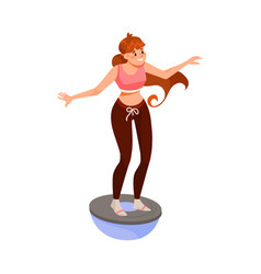 Woman Character Balancing Doing Sport Exercise