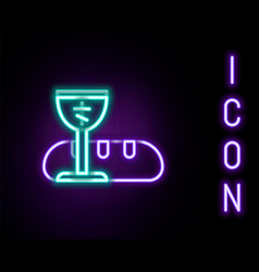 Glowing Neon Line First Communion Symbols